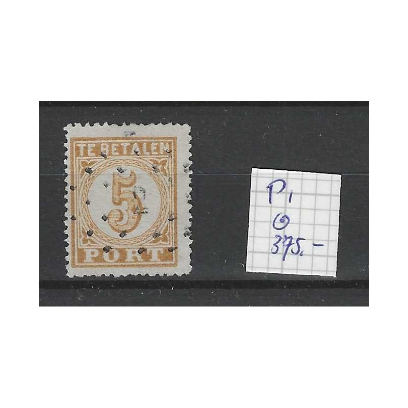 Ned. Indie P1 Port 1874 met puntstempel 2 VFU/gebr CV 375 € Ned. Indie P1 Port 1874 met puntstempel 2 VFU/gebr CV 375 €