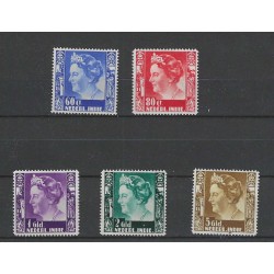 Ned. Indie  261-265  Wilhelmina  MH/ongebr CV 210 €
