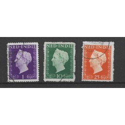 Ned. Indie 344-346 Wilhelmina   VFU/gebr CV 93 €