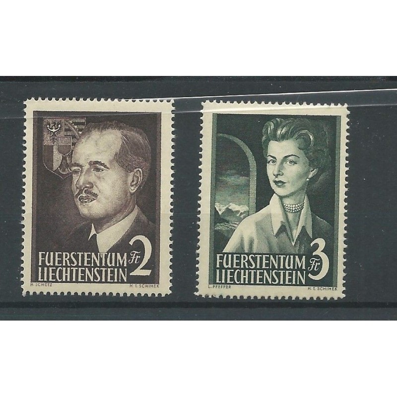 Liechtenstein 332-333 Fürstenpaar MNH/postfris CV 240 € Liechtenstein 332-333 Fürstenpaar MNH/postfris CV 240 €