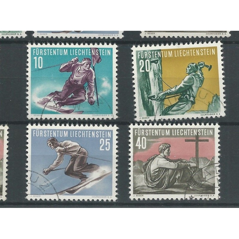 Liechtenstein 334-337 Sport VFU/gebr CV 39 € Liechtenstein 334-337 Sport VFU/gebr CV 39 €