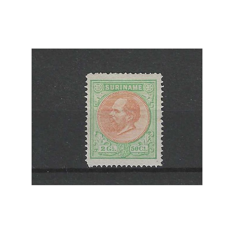 Suriname 15B Willem III MH/ongebruikt CV 95 € Suriname 15B Willem III MH/ongebruikt CV 95 €