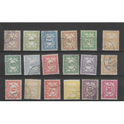 Suriname 69-86 Cijfer serie  VFU/gebr  CV 35 €