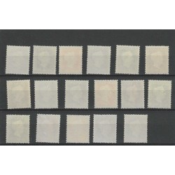 Suriname 257-273 Wilhelmina MNH/postfris CV 32 €