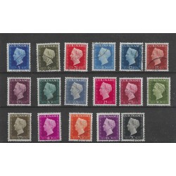 Suriname 257-273 Wilhelmina VFU/gebr CV 11 €