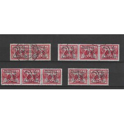 Nederland  356A-D  Guilloche combinaties VFU/gebr CV 69 €