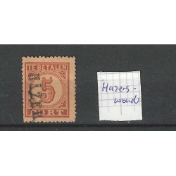 Nederland  P1 Port 1870 "HAZERSWOUDE" langstempel VFU/gebr CV 25+ €