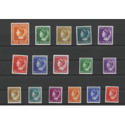 Ned. Indie 274/289 Wilhelmina Konijnenburg  MNH/postfris  CV 1185 €
