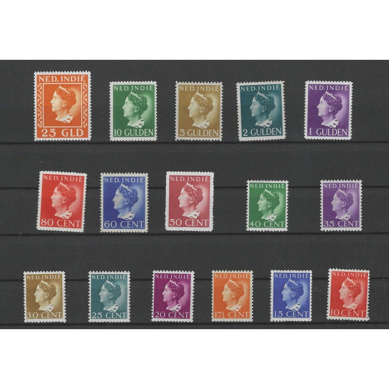 Ned. Indie 274/289 Wilhelmina Konijnenburg MNH/postfris CV 1185 € Ned. Indie 274/289 Wilhelmina Konijnenburg MNH/postfris CV 1185 €