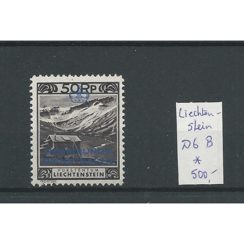 Liechtenstein D6-B DIENST "Landschaften" MH/ongebr CV 650 € Liechtenstein D6-B DIENST "Landschaften" MH/ongebr CV 650 €