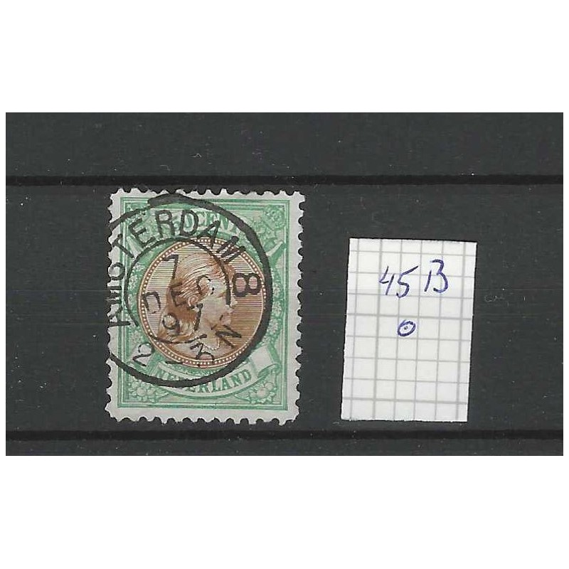 Nederland 45B Wilhelmina "AMSTERDAM-8 1897" kleinrond CV 38+ € Nederland 45B Wilhelmina "AMSTERDAM-8 1897" kleinrond CV 38+ €