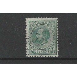Nederland 25H Willem III met puntstempel 35  CV 100 €