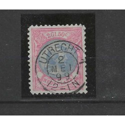 Nederland 47B Wilhelmina 1891 "UTRECHT-1 1899" kleinrondVFU/gebr  CV 195 €
