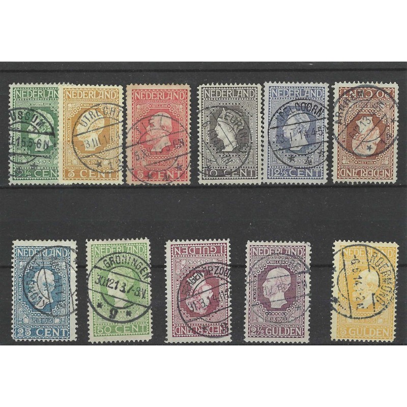 Nederland 90-100 Jubileum 1913 met Langstempels VFU/gebr CV 190 € Nederland 90-100 Jubileum 1913 met Langstempels VFU/gebr CV 190 €