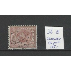 Nederland 36 Wilhelmina  met Puntstempel 130  VFU/gebr  CV 125+ €