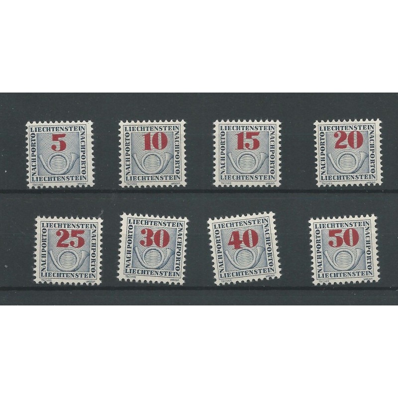 Liechtenstein P21-28 PORT MNH/postfris CV 44 € Liechtenstein P21-28 PORT MNH/postfris CV 44 €