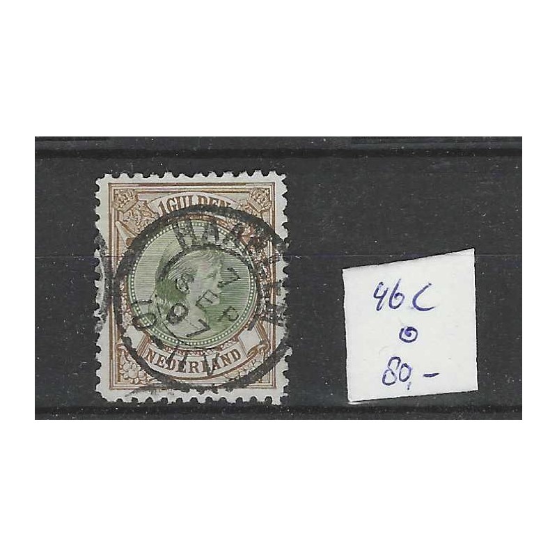 Nederland 46C Wilhelmina "HAARLEM 1897" kleinrond VFU/gebr CV 80+ € Nederland 46C Wilhelmina "HAARLEM 1897" kleinrond VFU/gebr CV 80+ €