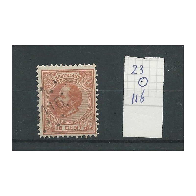 Nederland 23 met Puntstempel 116 VFU/gebr CV 10 € Nederland 23 met Puntstempel 116 VFU/gebr CV 10 €