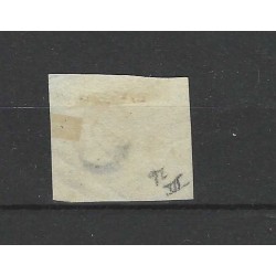 Nederland 1 plt III-26 Willem III  1852 Randzegel VFU/gebr  CV 50+ €