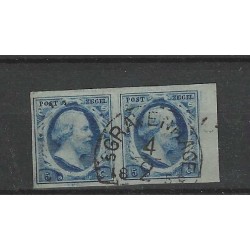 Nederland 1 plt III-4/5 Paartje Willem III "GRAVENHAGE-C" VFU/gebr  CV 200+ €