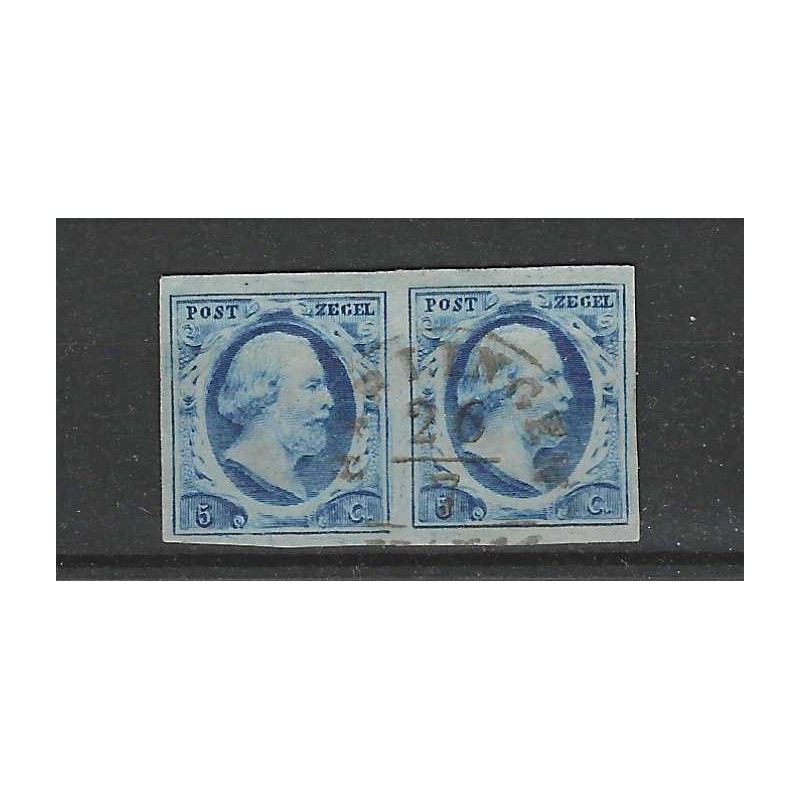Nederland 1 plt III Paartje Willem III "HARLINGEN-A" VFU/gebr CV 275+ € Nederland 1 plt III Paartje Willem III "HARLINGEN-A" VFU/gebr CV 275+ €