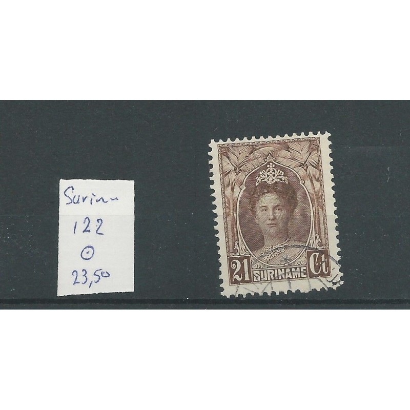 Suriname 122 Wilhelmina Prachtig VFU/gebr CV 23,5 € Suriname 122 Wilhelmina Prachtig VFU/gebr CV 23,5 €