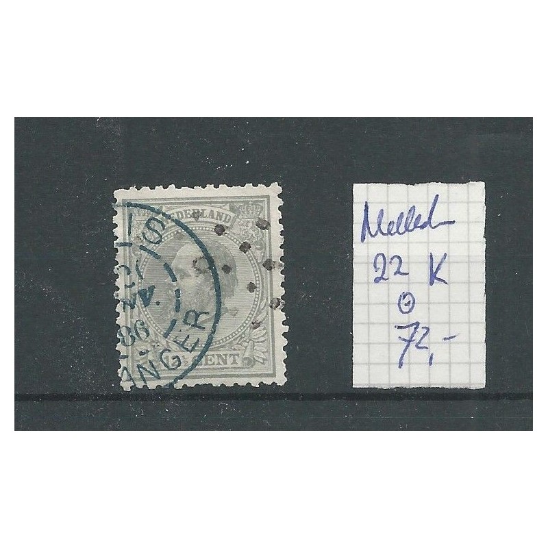 Nederland 22K met Buitenlands stempel VFU/gebr CV 72 € Nederland 22K met Buitenlands stempel VFU/gebr CV 72 €