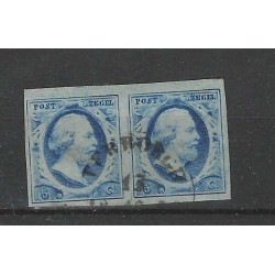 Nederland 1 plt III-66/67 Paartje Willem III "TERBORGH-B" VFU/gebr  CV 275+ €