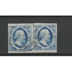Nederland 1 plt II-19/20 Paartje Willem III "GRANVENHAGE-C" VFU/gebr  CV 325+ €