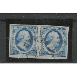 Nederland 1 plt I-51/52 Paartje Willem III "UTRECHT-B" VFU/gebr  CV 250+ €