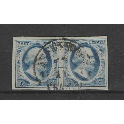 copy of Nederland 1 plt I-54/55 Paartje Willem III "AMERSFOORT-B" VFU/gebr  CV 250+ €