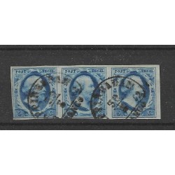 Nederland 1a plt I-88/90 STRIP van 3 Willem III "APPINGADAM-B" VFU/gebr  CV 750+ €