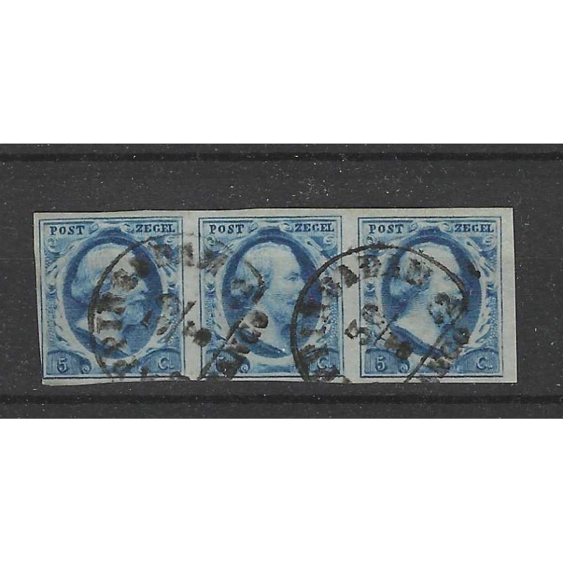 Nederland 1a plt I-88/90 STRIP van 3 Willem III "APPINGADAM-B" VFU/gebr CV 750+ € Nederland 1a plt I-88/90 STRIP van 3 Willem III "APPINGADAM-B" VFU/gebr CV 750+ €