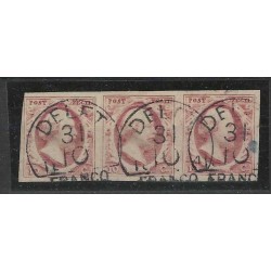 Nederland 2 plt II-62/64 STRIP van 3 Willem III "DELFT-C" VFU/gebr  CV 450+ €