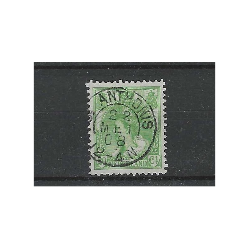 Nederland 68 Wilhelmina "St ANTHONIS 1908" kleinrond VFU/gebr CV 20 € Nederland 68 Wilhelmina "St ANTHONIS 1908" kleinrond VFU/gebr CV 20 €