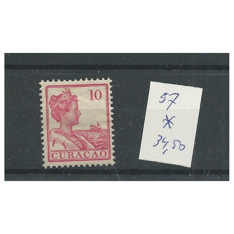 Curacao 57 Wilhemina 10ct LUXE MH/ongebr CV 34 € Curacao 57 Wilhemina 10ct LUXE MH/ongebr CV 34 €