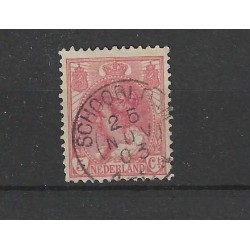 Nederland 60 Wilhelmina met "SCHOORLDAM1903" kleinrond