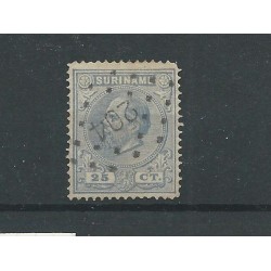 Suriname 10aB  Willem III 25ct  VFU/gebr  CV 30 €