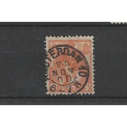 Nederland 56 Wilhelmina met "AMSTERDAM-10 1900" kleinrond