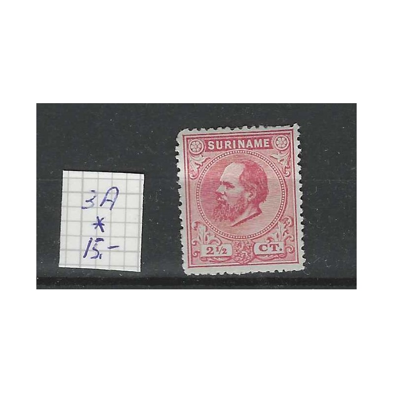 Suriname 3A Willem III 1873 MH/ongebr CV 15€ Suriname 3A Willem III 1873 MH/ongebr CV 15€