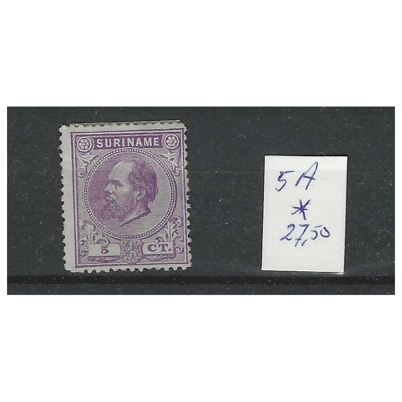 Suriname 5A Willem III 1873 MH/ongebr CV 27,50€ Suriname 5A Willem III 1873 MH/ongebr CV 27,50€