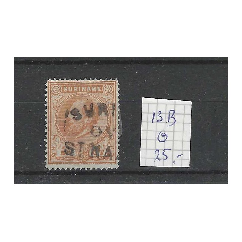 Suriname 13B Willem III 1873 VFU/gebr CV 25 € Suriname 13B Willem III 1873 VFU/gebr CV 25 €