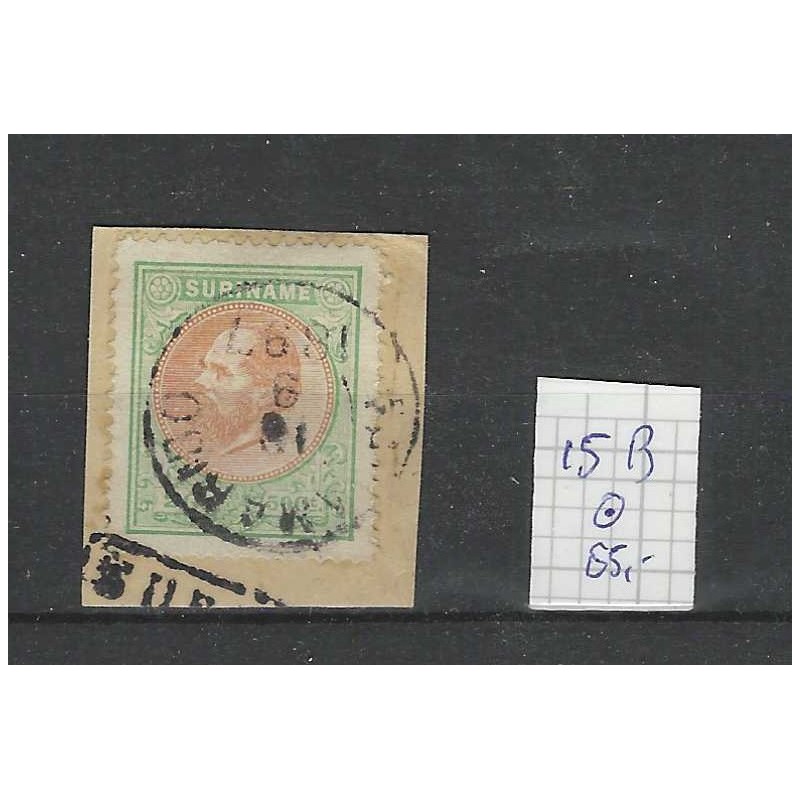 Suriname 15B Willem III 1873  VFU/gebr  CV 85 €