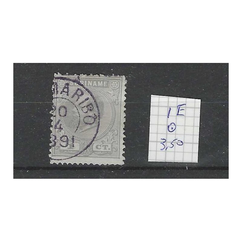 Suriname 1E Willem III 1873 VFU/gebr CV 3,5 € Suriname 1E Willem III 1873 VFU/gebr CV 3,5 €