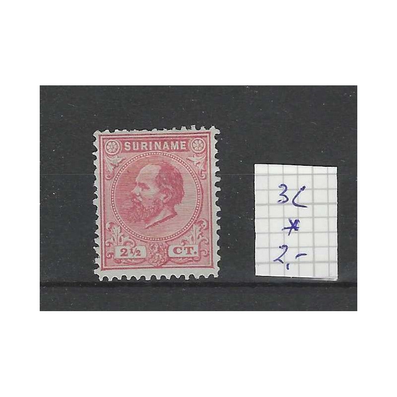 Suriname 3c Willem III 1873 MH/ongebr CV 2 € Suriname 3c Willem III 1873 MH/ongebr CV 2 €