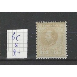 Suriname 6c Willem III 1873  MH/ongebr  CV 9 €