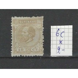 Suriname 6c Willem III 1873  MH/ongebr  CV 9 €