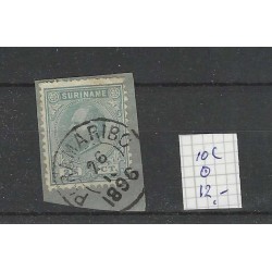 Suriname 10c Willem III 1873  VFU/gebr  CV 12 €