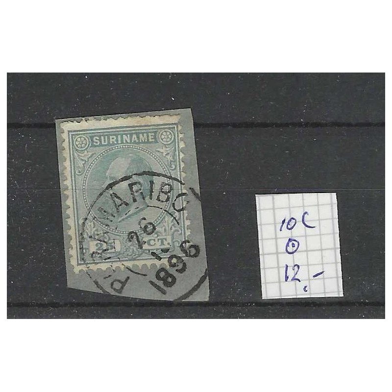 Suriname 10c Willem III 1873 VFU/gebr CV 12 € Suriname 10c Willem III 1873 VFU/gebr CV 12 €