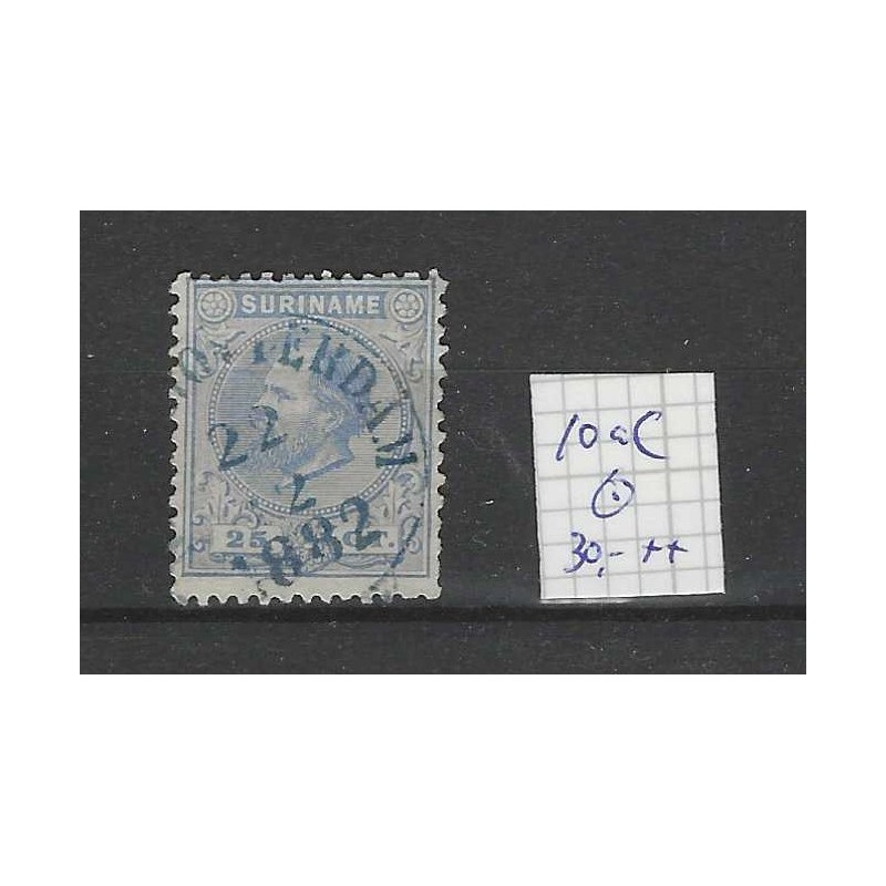Suriname 10aC Willem III 1873 "NIEUW ROTTERDAM 1882" VFU/gebr CV 30++ € Suriname 10aC Willem III 1873 "NIEUW ROTTERDAM 1882" VFU/gebr CV 30++ €
